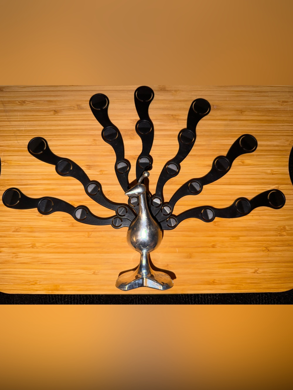 Vintage Umbra Peacock Photo Holder Card Clip Stand by Tom Vincent